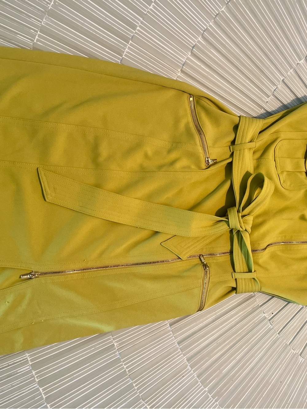 Calvin Klein Strapless Lime Green Belted Dress